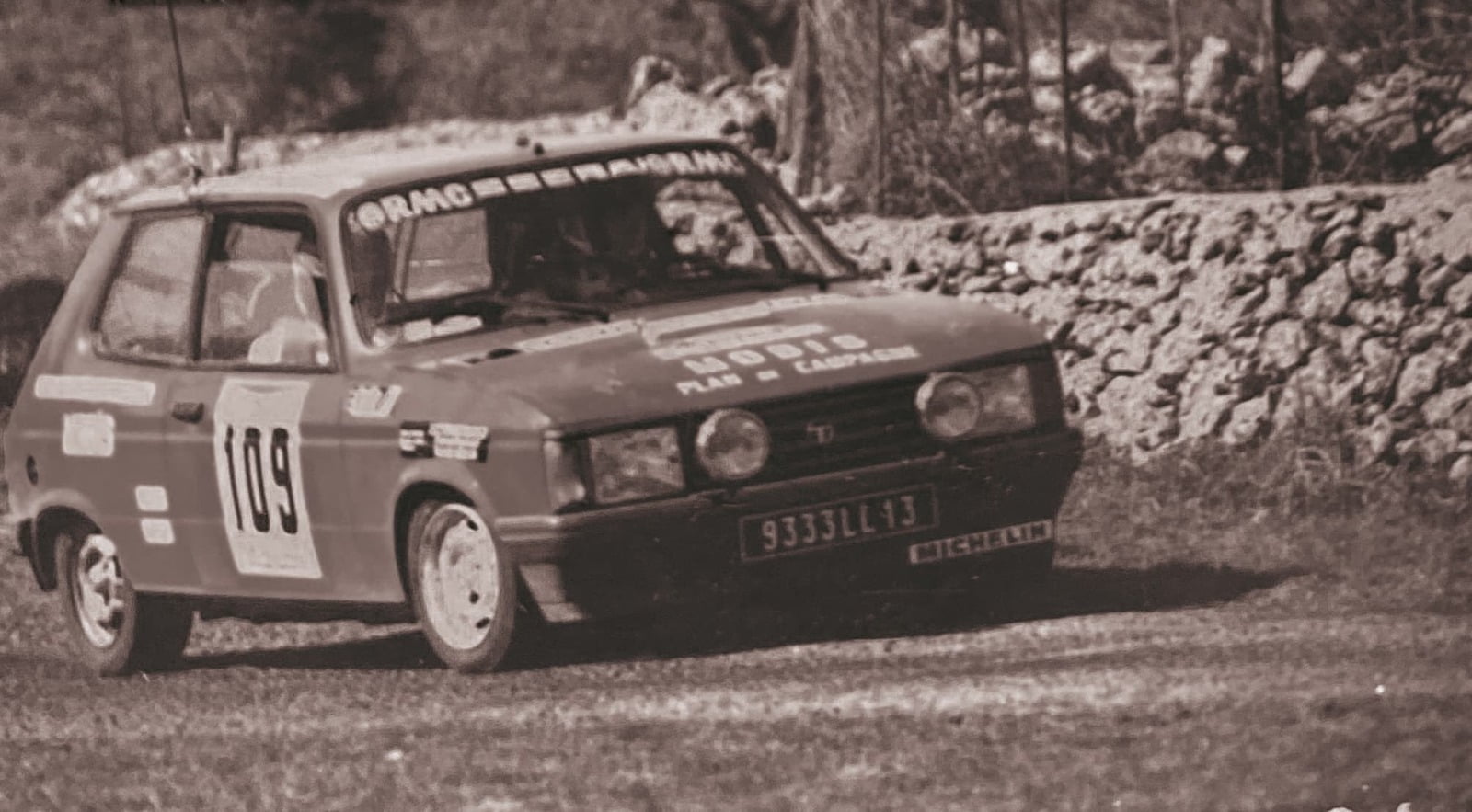 Yves Maurel, co-owner of GT2I, driving his Samba rally car in the 80's
